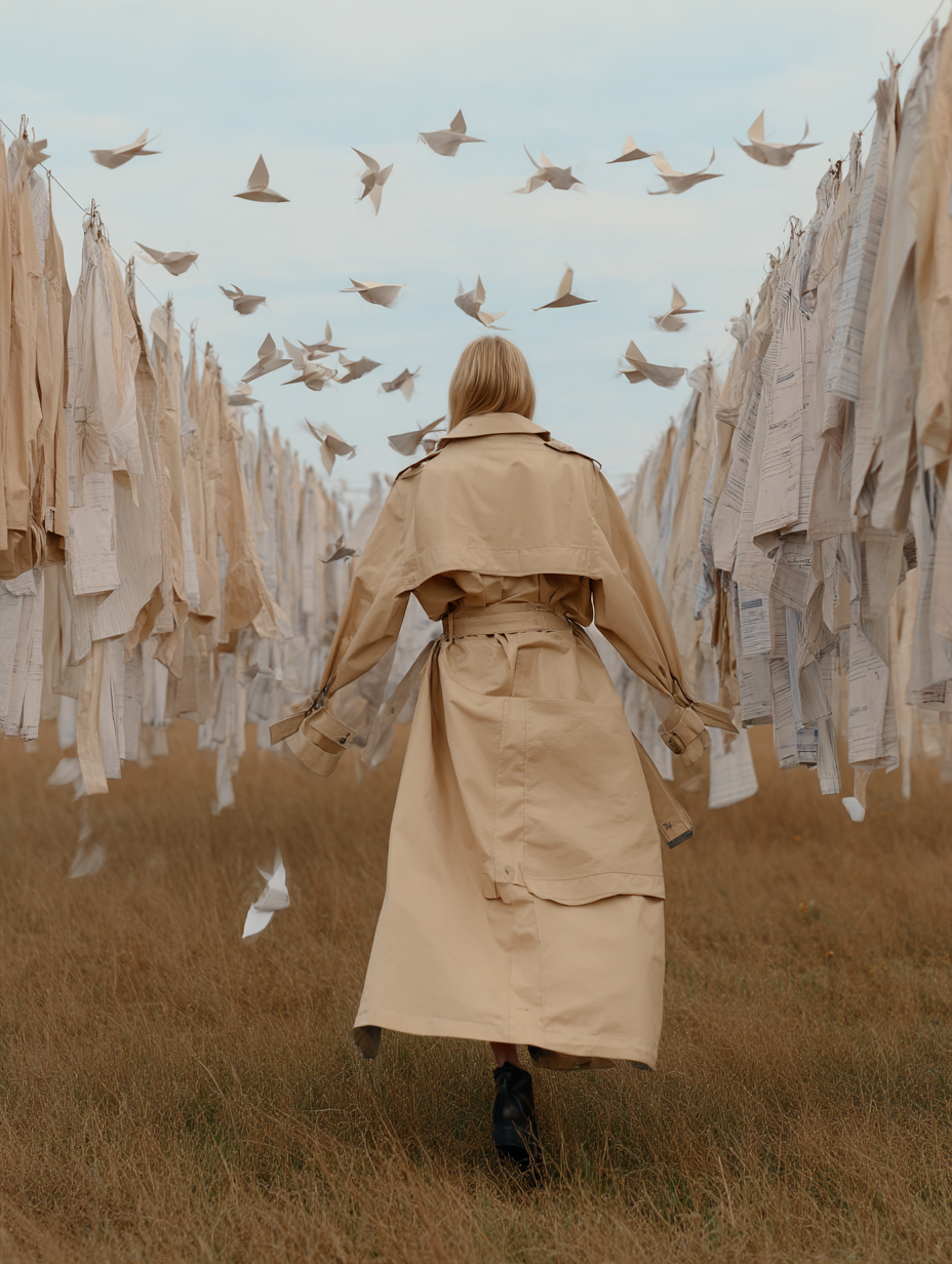 A wardrobe taking flight