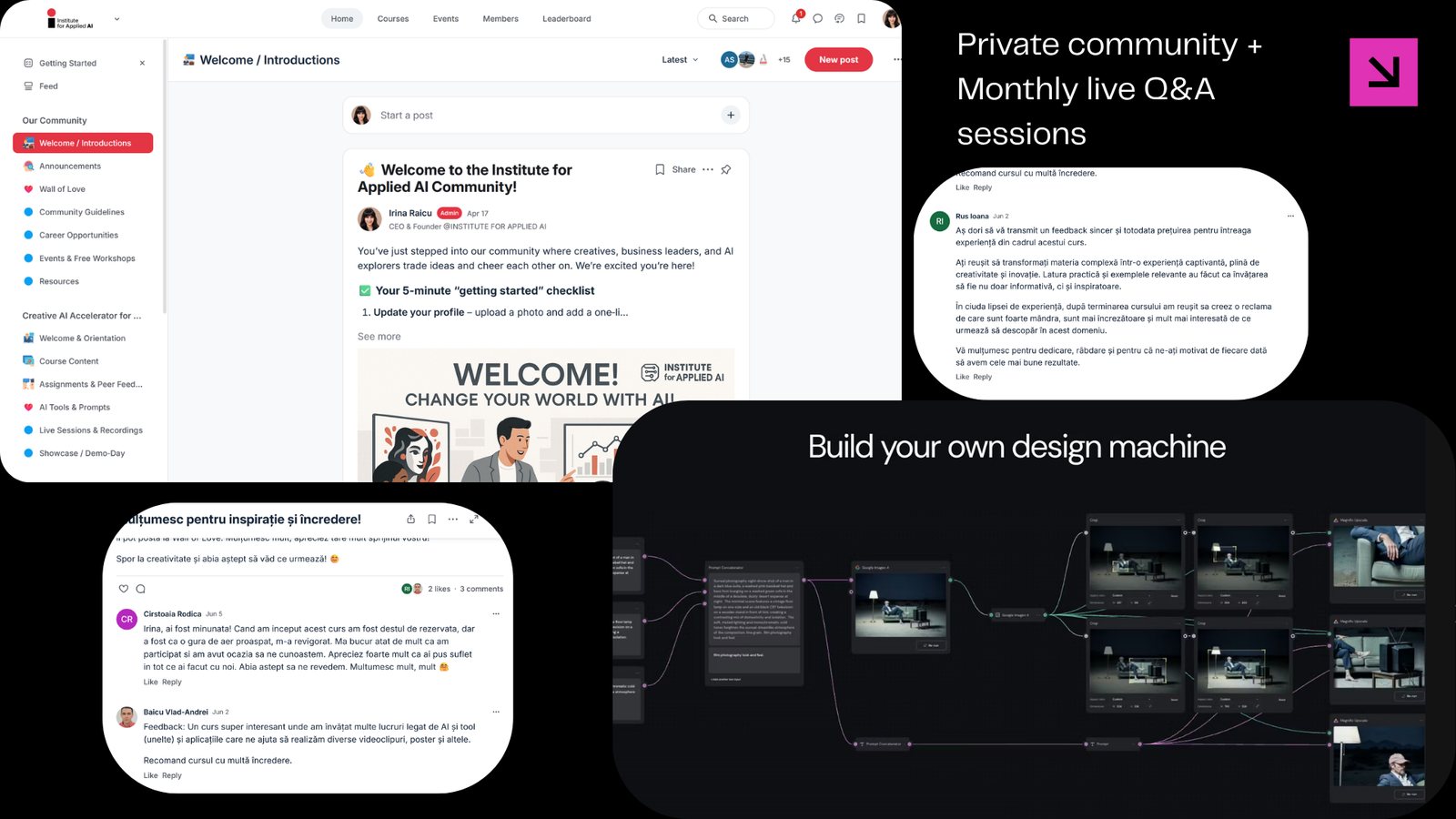 Creative AI Accelerator community, feedback and design-machine proof