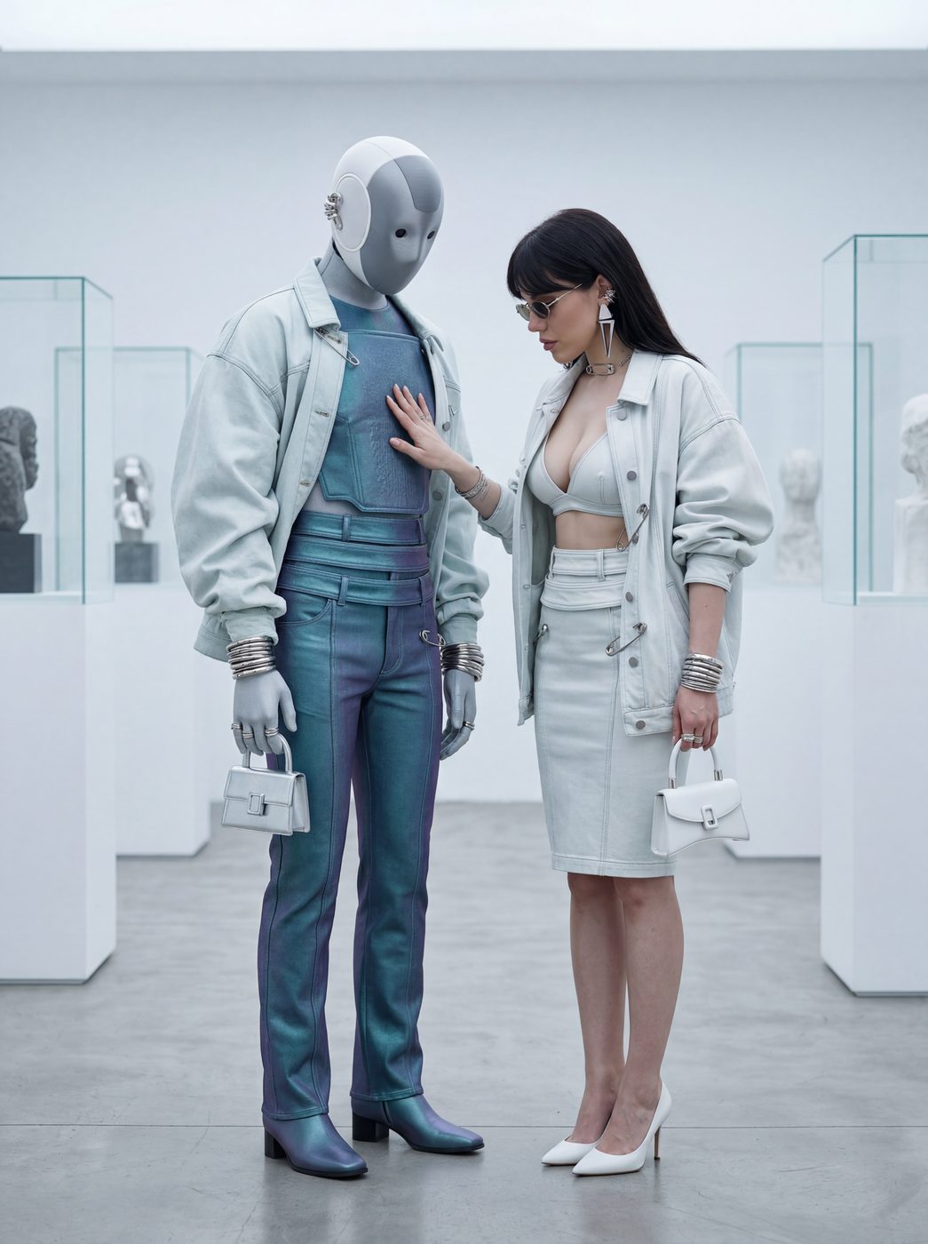 AI denim couture editorial