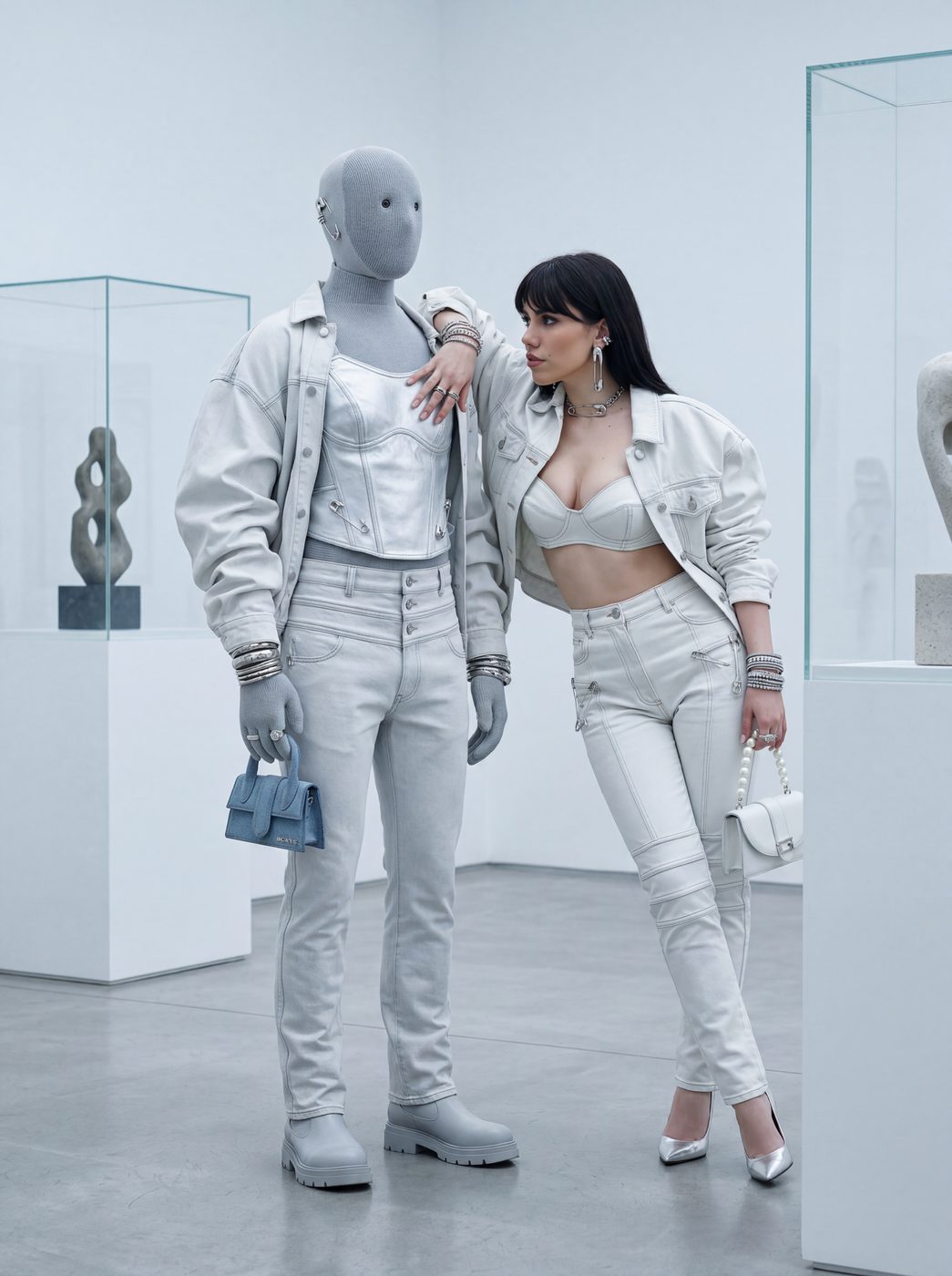 AI denim couture editorial
