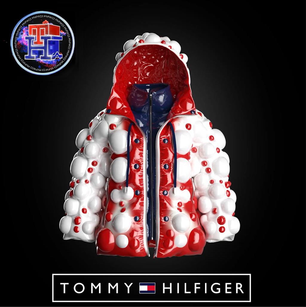 The winning jacket from the Tommy Hilfiger AI Fashion Prize