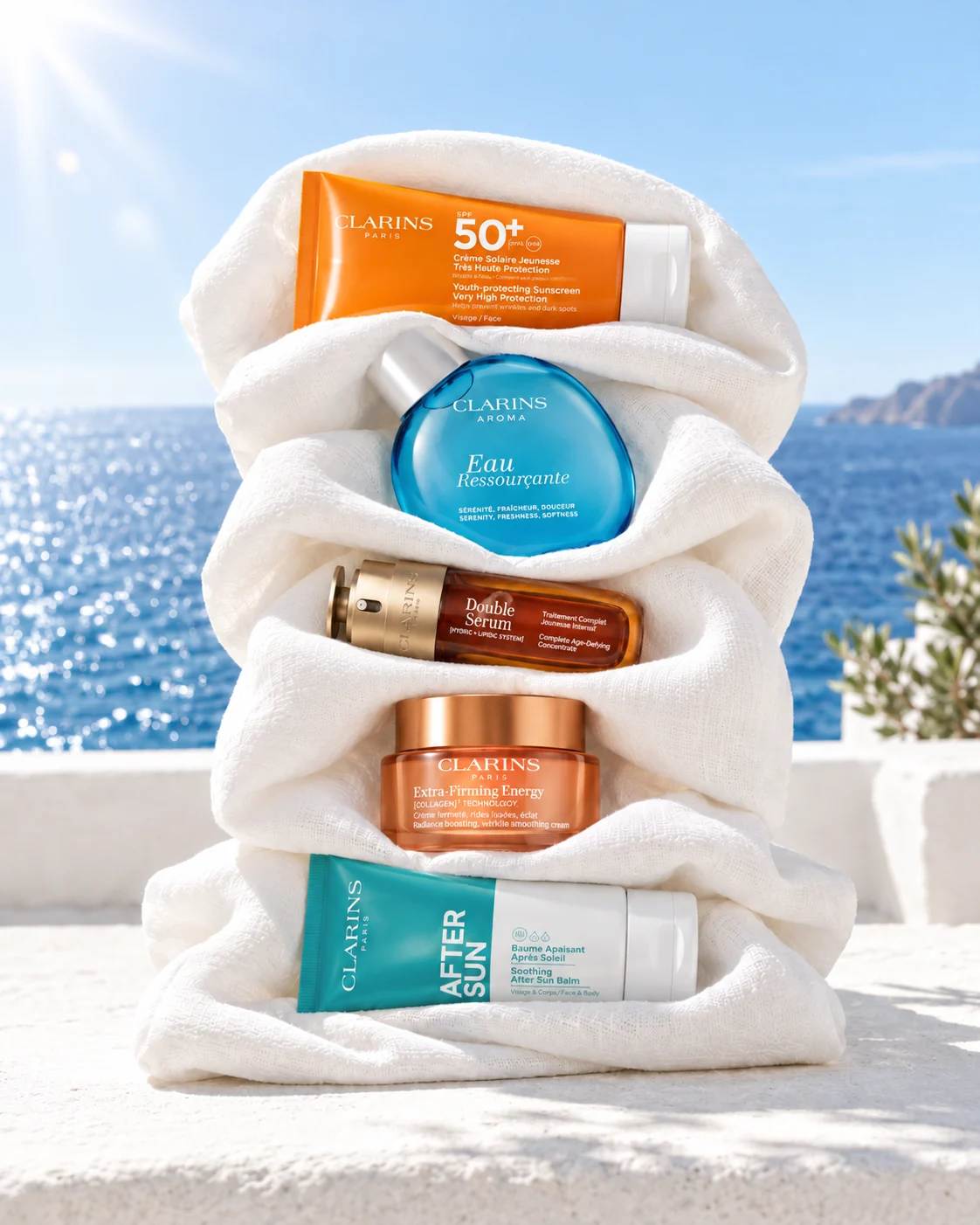 Clarins Paris: Summer, in light, linen and colour.